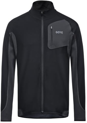 GORE WEAR Herren R3 Partial Windstopper Shirt, Black/Terra Grey, S EU