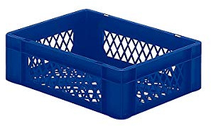 FRANKEL kaiserkraft | Bac gerbable normes Europe à parois et fonds ajourés | L x l x h 400 x 300 x 120 mm, bleu, lot de 5