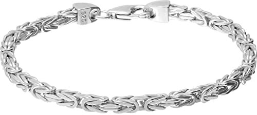 FILANGO Herren Armband Königsarmband mit Karabinerverschluss für Männer 925 Sterling Silber Silberfarben 2 mm Stärke 19 cm Länge