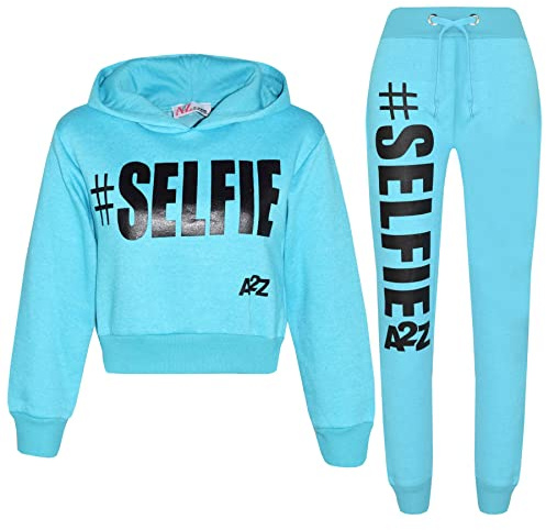 A2Z 4 Kids Girls Tracksuit Hoodie Sweatshirt Top Bottoms Comfortable Gym Jogging Suit Running Workout Jogging Joggers Activewear Sportswear Outfit Set Age 2-13 Years