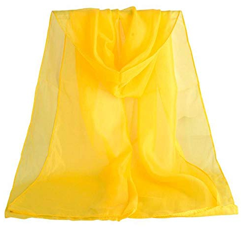 YEBIRAL Damen Chiffon Schal Ganzjährig Multifunktional Einfarbig Weich Deckenschal Halstuch(Gelb)