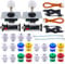SJ@JX 2 Player Arcade Game DIY Kit Arcade Matt Frosted Black Button Twins USB Encoder Zero Delay 4&8 Way Arcade Fighting Joystick Controller for PC MAME Respberry Pi Retropie