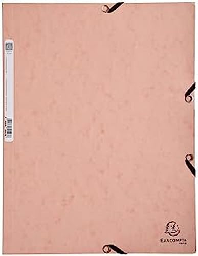 Exacompta 55527E Sammelmappe Aquarel, 24 x 32 cm für DIN A4, Gummizugverschluß, 3 Klappen, Colospan 400 g/m², 1 Stück, Pastellrot