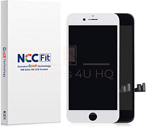 NCC Fit ESR Extra HD LCD Screen and Digitizer Display Replacement for iPhone 8 Plus/8G Plus/ 8+/8G+ (Available in Black or White) (White)