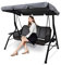 chengsan Replacement Canopy Garden Swing Seat Chair, Swing Chair Canopy Replacement, Swing Canopy Cover, Waterproof/UV Resistant Cover Patio Hammock Cover Top Garden Outdoor (L)