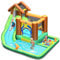COSTWAY Hüpfburg Wasserrutsche Spielpool Aufblasbare, Wasserspielcenter mit Rutsche, Wasserpark aufblasbar, Planschbecken 368x303x230cm