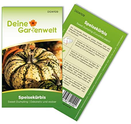Kürbis Sweet Dumpling Samen - Cucurbita pepo - Kürbissamen - Gemüsesamen - Saatgut für 10 Pflanzen