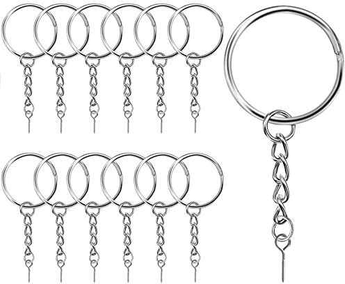 100 Pezzi Anello Portachiavi, d'argento Anelli aperti Diametro 25mm, Anello Cerchio Portachiavi split con Vite Occhielli Ganci Adatto Usato per Portachiavi, Key Chains