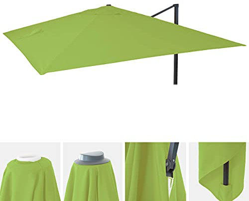 Mendler Toile pour Parasol de Luxe HWC-A96 3x3m (Ø4,24m) Polyester 2,7kg - Vert Clair