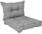 POKAR Loungekissen Stuhlkissen für Stuhl Rattanmöbel Gartenmöbel Kissen, 2er Set (1x Sitzkissen 40x40x10 cm + 1x Rückenlehne 50x40x10 cm), Grau