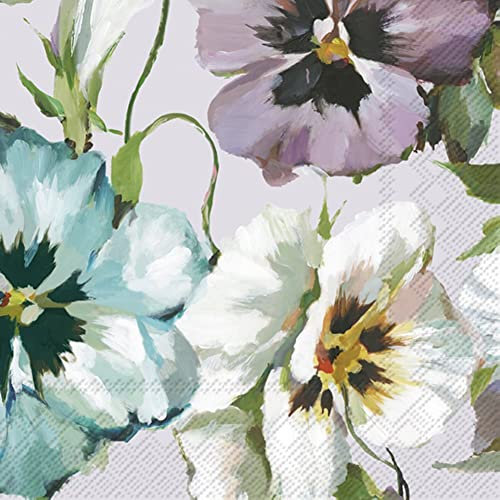 IHR Ideal Home Range - Paper Napkins Martha Light Lilac 20 pc. 3-Ply Lunch Napkins 33 cm x 33 cm / 13 inch x 13 inch