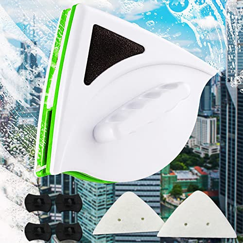 Double Sided Magnetic Window Cleaner Best for High-Rise Home Glass Windows Brush Wiper Cleaning Tools 0.8-1.2(20-30mm) (Green)