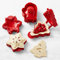 porlik Mini-Kuchenformer für Weihnachtsfeier, Backzubehör, Schneeflocke, Handschuh und Weihnachtsbaumformen, 3-teilig, Teigpresser-Taschen-Kuchenformen-Set, Handkuchenformen