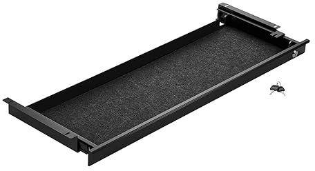 CAVO Dokumentenschublade aus Stahl 850 mm schwarz, abschließbar, mit Kabeldurchführung, Unterbauschublade für Tische von SOTECH