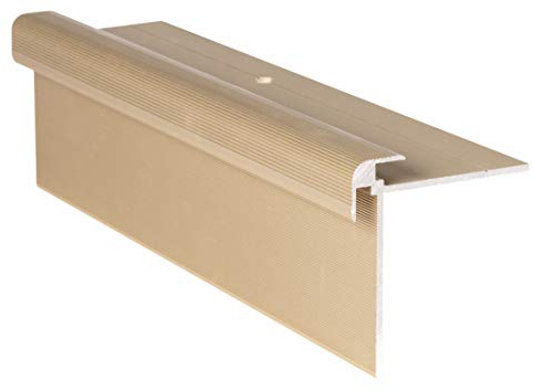 90 cm Treppenprofil CLASSIC 7 mm - Treppenkantenprofil für Treppenverkleidung und Treppenrenovierung - Farbe: Messing