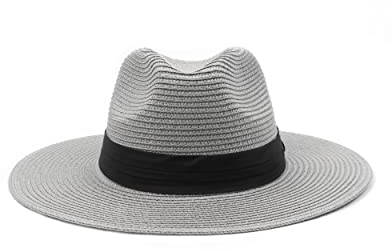 Zylioo XXL Panama Chapeau pour Homme Grand Chapeau de Soleil en Paille avec Large Bord surdimensionné Chapeau de Paille