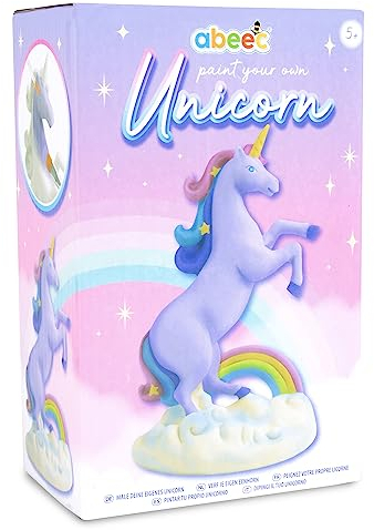 abeec Paint Your Own Unicorn - Arts and Crafts Kit for Kids - 1 x Unicorn - 6 x Paints and 2 x Paintbrushes - Paint Your Own Sets for Kids - Kids Arts and Crafts