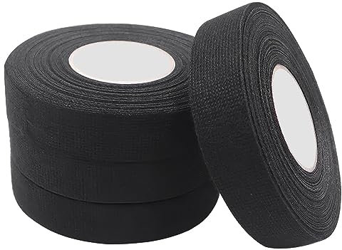 RIVIEVAL 4pcs Wire Loom Harness Tape Car Tape Heat Resistant Tape Fabric Electrical Tape Reduce Noise Heat-Resistant Felt Tape Storage Webbing 15mx19mm (Black)
