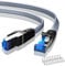 BUSOHE Cat 8 Cable Ethernet de 8m, Trenzado Cable de Red LAN Gigabit Plano de Alta Velocidad RJ45, Cable de Conexión de Internet 40Gbps 2000Mhz Compatible con PC, Portátil, Routers, Módem