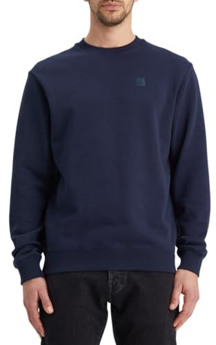 Scotch & Soda Herren Essential Badge Logo Crewneck Sweatshirt, Night, M