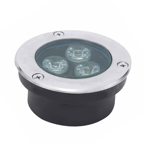 GUODDM Faretto Subacquei - Faretti Piscina, Faretto LED da Incasso per Piscina Molto Sottile da 3 W, Faretto LED da Esterno per Prato in Acciaio Inossidabile 304 Impermeabile IP68(Warm White,12V)
