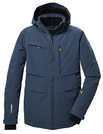killtec Herren Skijacke/Funktionsjacke mit abzippbarer Kapuze und Schneefang KSW 43 MN SKI JCKT, stahlblau, XL, 41976-000