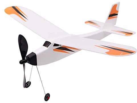 Luwecf Rubber Band Powered Airplane Practical Glider Planes for Game Outdoor Garden