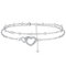 Hifeeled Doppel Herz Armband Damen 925 Sterling Silber Armbänder für Frauen Original Schmuck Geschenk Mutter Ehefrau Tochter Verstellbarer [16+4cm]