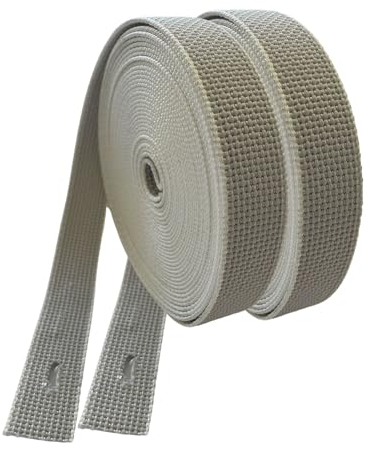 Rollwin 2er Set Rolladengurt 23mm Grau 7 Meter - zuverlässiger Halt und scheuerfest - Maxi Rollladengurt 23 mm Material robust & reißfest und vergilbungsbeständig - für schwerere Rollläden