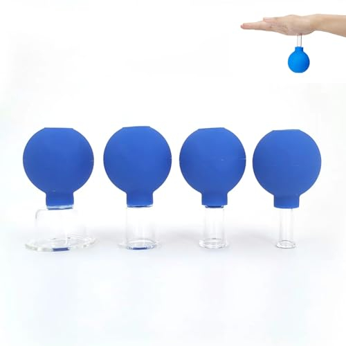 Facial Cupping Set de ventosas con ventosa de silicona con ventosa de silicona con ventosa para cara y cuerpo, piel tensa, reducción de arrugas, 4 unidades