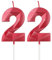22. Geburtstag Kerzen - Rote 3D Zahl 22 Kuchen Dekoration für Mädchen & Jungen, Rote Kuchendekoration für Geburtstagsfeier & Hochzeitstag