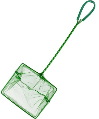 LICQIC Aquarium Fish Tank Net with Green Wire Handle, for Aquariums, Coldwater & Tropical Fish, 6 inch