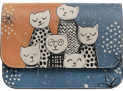 DOGO Handtaschen für Damen – handgefertigt, veganes Leder und einzigartiges Design, Crossbody-Taschen für Damen, Familienporträt, 3 liters