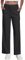 GRECERELLE Pantaloni da yoga da donna, a gamba larga, a vita alta, elasticizzati, pantaloni della tuta, pantaloni da lavoro, pantaloni a palazzo per casual, lavoro e sport, 01 Nero, XXL