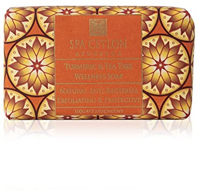 Spa Ceylon Turmeric & Tea Tree Wellness Soap | Ayurveda, Organic Herbal Soap Bar | Anti-Bacterial Body Soap | Body cleanser | 100g