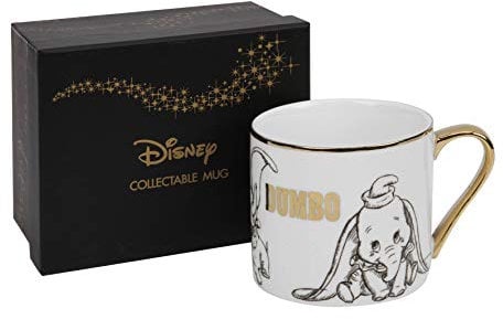 Disney - Classic Collectable Gift Boxed Mug - Dumbo - Porcelian Gold Rim & Handle Mug - Officially Licensed Merchandise - Gifting & Homeware for Drinks, Tea & Coffee.