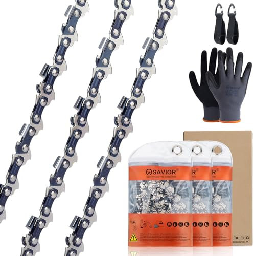 Savior 3 pezzi 20 cm catena per motosega 33 TG 1,1 mm 3/8 LP, catena per motosega compatibile con Bosch UniversalChain 18, Ein-hell 18/20 TH & GC-LC 18/20 Li T, WORX