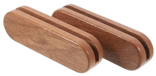 IWOWHERO 2pcs BBQ Grill Plate Handle Covers Cast Iron Pot Handle Grip Heat Resistant Wood for Outdoor Barbecue