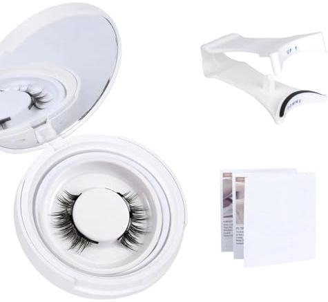 Meylora Magnetic Lashes with Applicator, Meylora Natural Magnetic Eyelashes, Magnetic Lashes Kit Eyelashes, Reusable Glue Free Natural Lashes with No Glue (A)