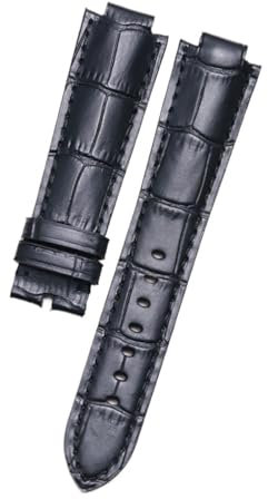 NKCVEZBW Kompatibel mit LV-Kalbsleder-Uhrenarmband, Oberschicht-Leder-Uhrenarmband, Herrenuhr-Zubehör(Black)