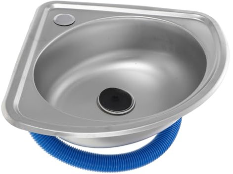 CHICAMPERA Lavello in Acciaio Inox Per Camper Lavello Da Incasso Una Vasca Angolare Compatto Per Lavare Verdure e Piatti Per Spazi Ridotti