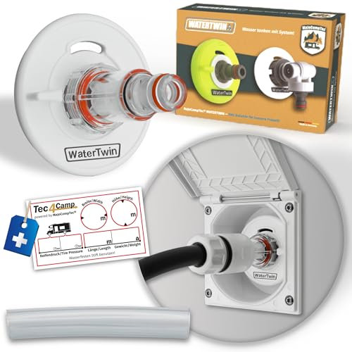 Tec4Camp® Waterwin-PRO Bouchon de réservoir avec raccord d'eau | Adaptateur avec filtre pour bouchon de réservoir d'eau 3 broches D : 68 | Raccord de remplissage d'eau | Accessoires de caravane