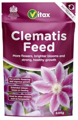 Vitax Clematis Fertiliser 0.9kg - Organic Potassium Feed for Lush Climbing Plants natural nutrients - Rich Feed for Vibrant Blooms on Climbing Plants - Pelleted, Easy to Apply