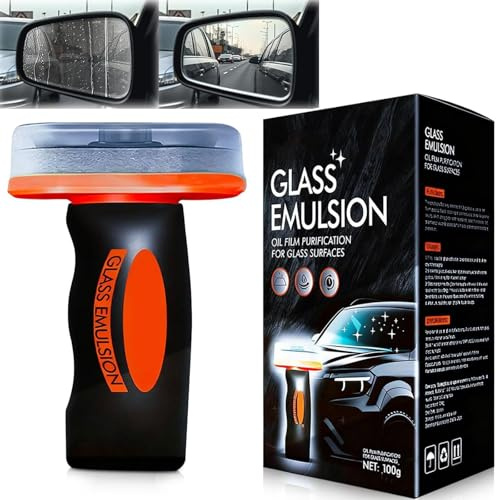 Q4 Glass Guard, Windscreen Cleaner, Glass Cleaner, Car Window Cleaner, 100g Hand Held Glass Emulsion for Car Windscreen, Removes Stubborn Oils Residue and Water Spots