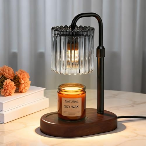 Tuocal Candle Warmer Lamp with Timer, Electric Candles Melting Light 2 Bulbs Adjustable Height and Brightness Jar Candles Flameless Burner for Women's Birthday Various