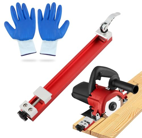 Circular Saw Guide Rail, Adjustable Cutting Machine Base Guide for 240mm Saw Base with Dual Lock, Aluminum Alloy Fence Attachment for Precision Cutt & Milling Tasks(Size:240mm)