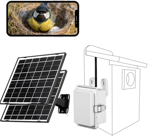 WIWACAM nistkastenkamera WLAN Kamera, 16Watt Solar, 10000mAh Akku fur Nistkästen, Vogelhaus, birdbox, Birdhouse