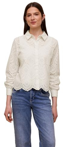 Street One Studio Damen Langarm Bluse mit Shiffleymuster