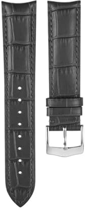 Générique Bracelet de montre universel 20 mm 22 avec interface Arc, accessoires for connectée, boucle aiguille argentée(Black-sliverbuckle,20mm)