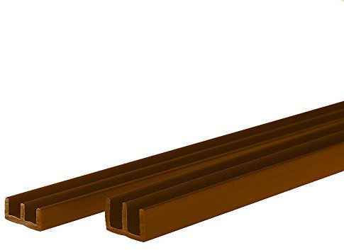 DILUMA Glasführungs-Profil Set Oben + unten E-Profil für 4 mm Glasstärke Glasführungs-Schiene Führungs-Schiene für Terrarien Führungsprofil, Farbe:Braun, Länge:120 cm